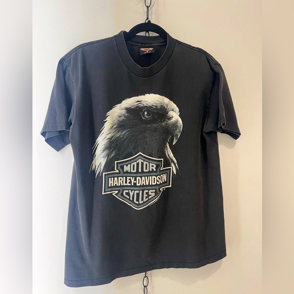 Vintage 93’ Harley Davidson Eagle T-Shirt | Back Graphic  USA Made Single Stitch - Picture 2 of 6